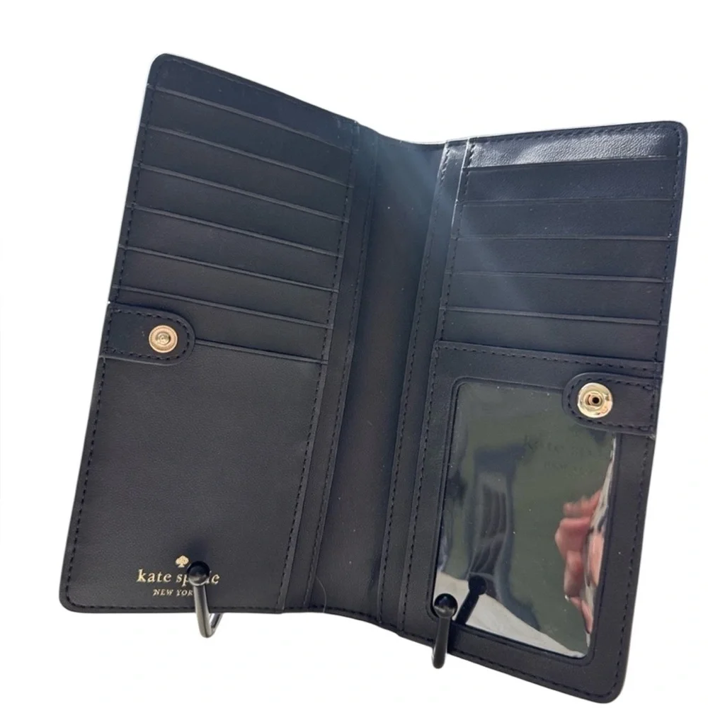 Kate Spade NWT Madison Large Slim Wallet Black Bi-Fold Wallet
